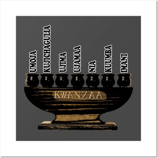 Kwanzaa Kinara Swahili Black Posters and Art